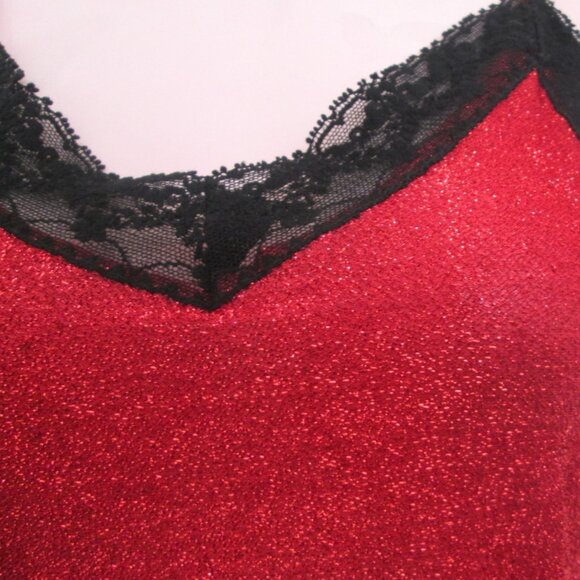 1990s vintage sexy red lace camisole shirt crop top size extra small xs - Picture 4 of 8